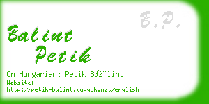 balint petik business card